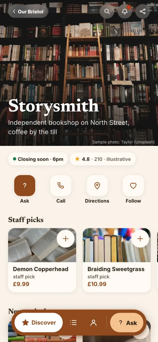Storysmith’s own app inside Our Bristol